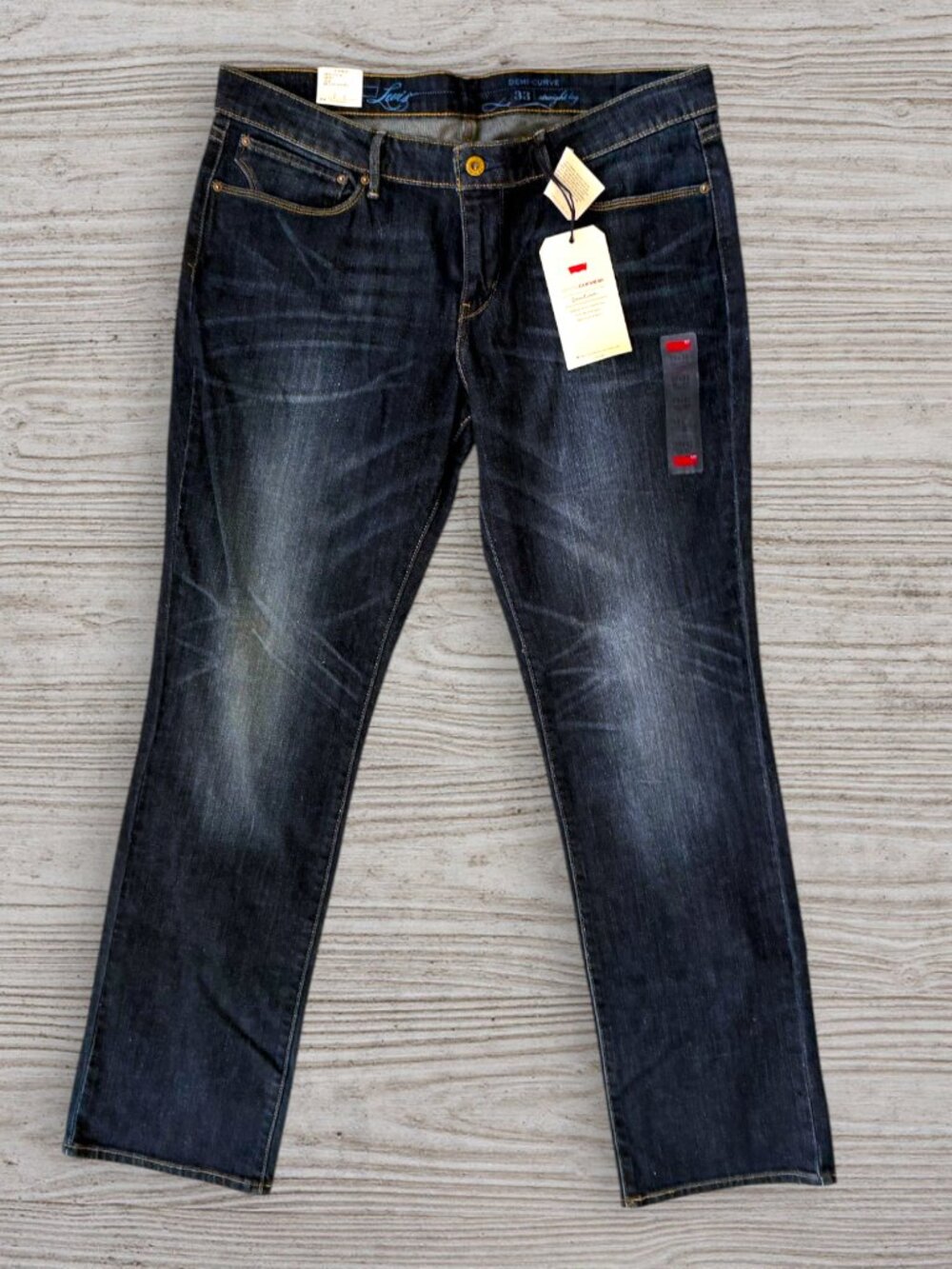 NWT Levi’s Y2K Curve ID Demi Curve Straight Leg Jeans Dark Wash 33x32